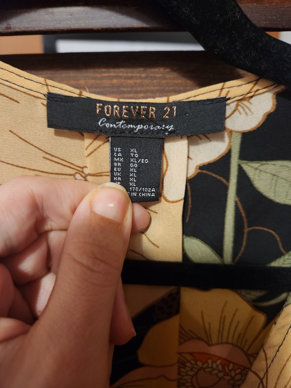 Forever 21 Black Maxi Dress with Yellow & Cream Floral Print - Picture 3 of 4
